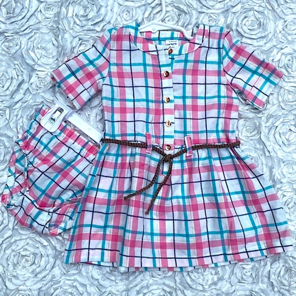Carters size 9‎ months baby girl plaid dress
